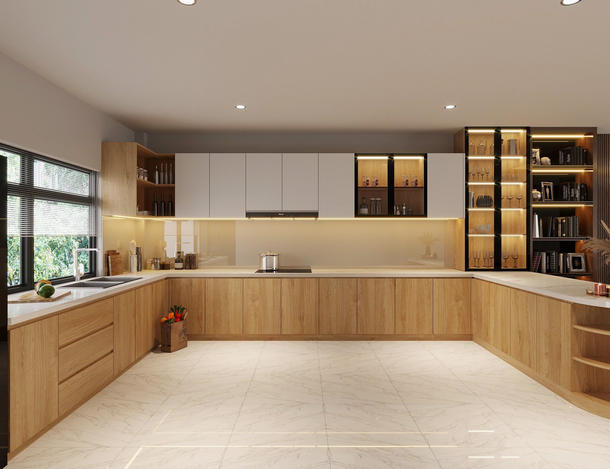 Tủ bếp gỗ công nghiệp