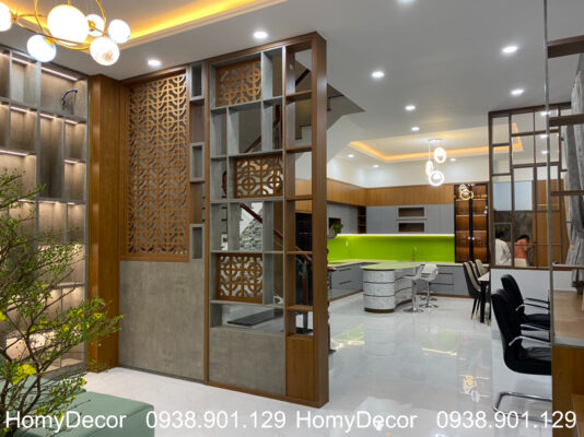 Nội thất nhà phố với gỗ MDF chủ đạo